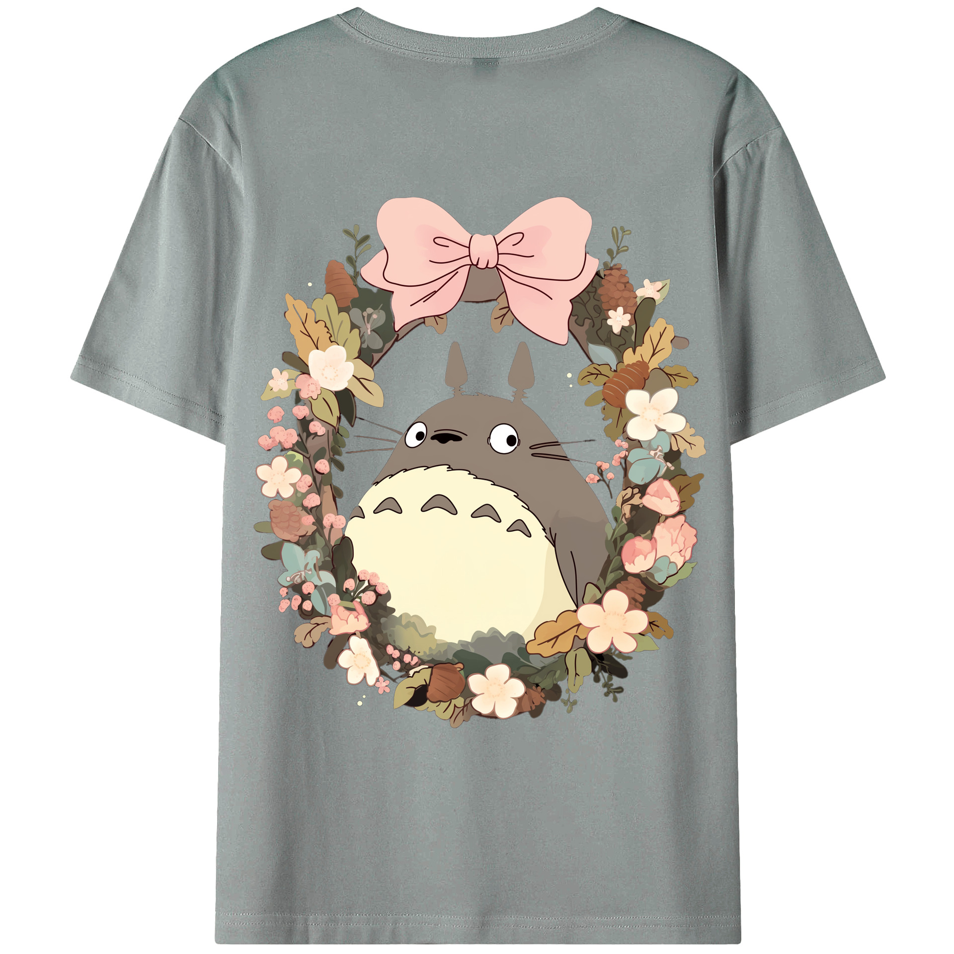 （画像用） となりのトトロ 草壁メイ 草壁サツキ My Neighbor Totoro Satsuki Kusakabe Mei Kusakabe 綿100％ メンズ半袖Tシャツ（バックプリント） 通気性